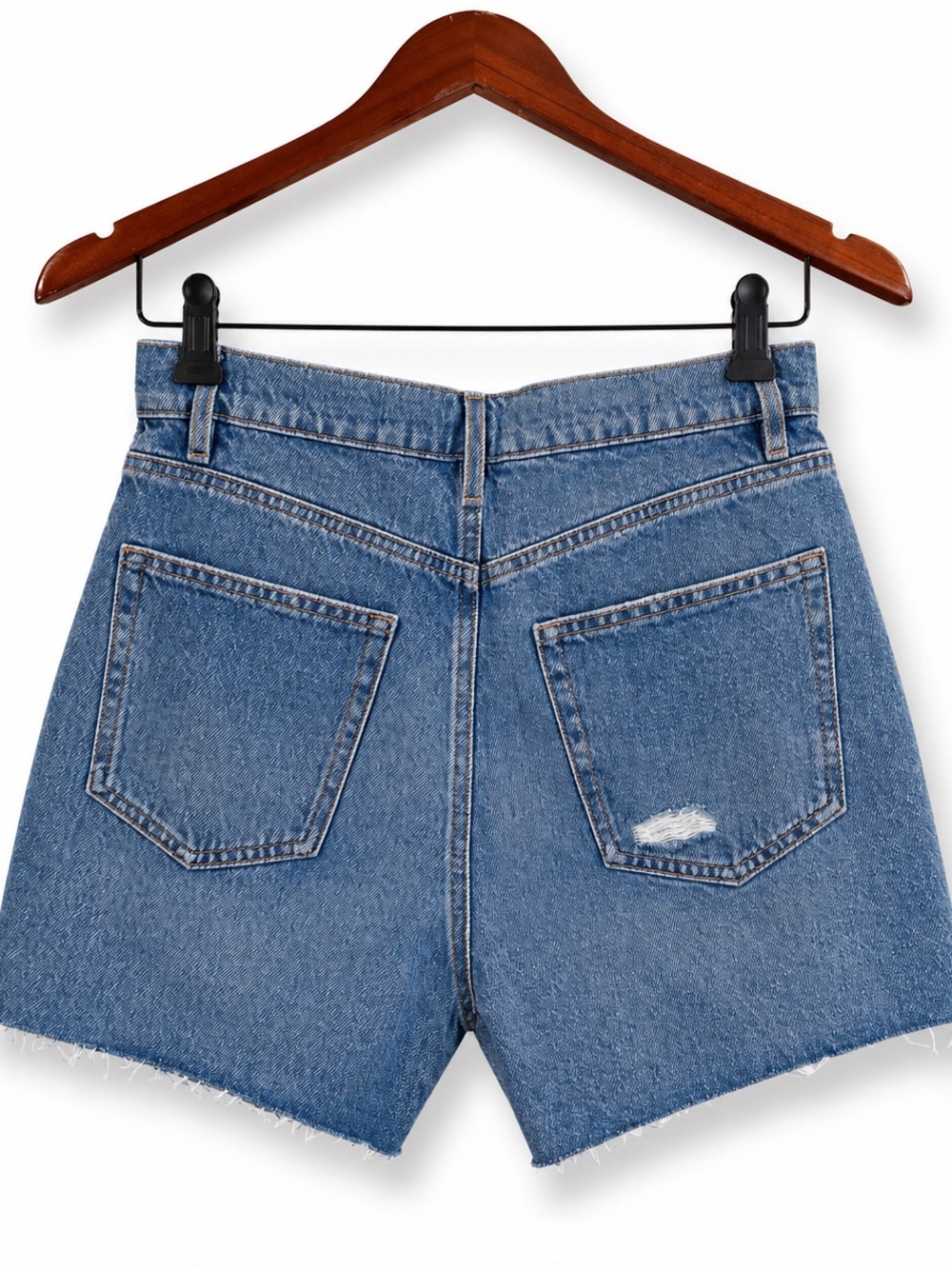 GARAGE DENIM Cut-Off Shorts High Rise Distressed Festival Boho - Picture 2 of 7